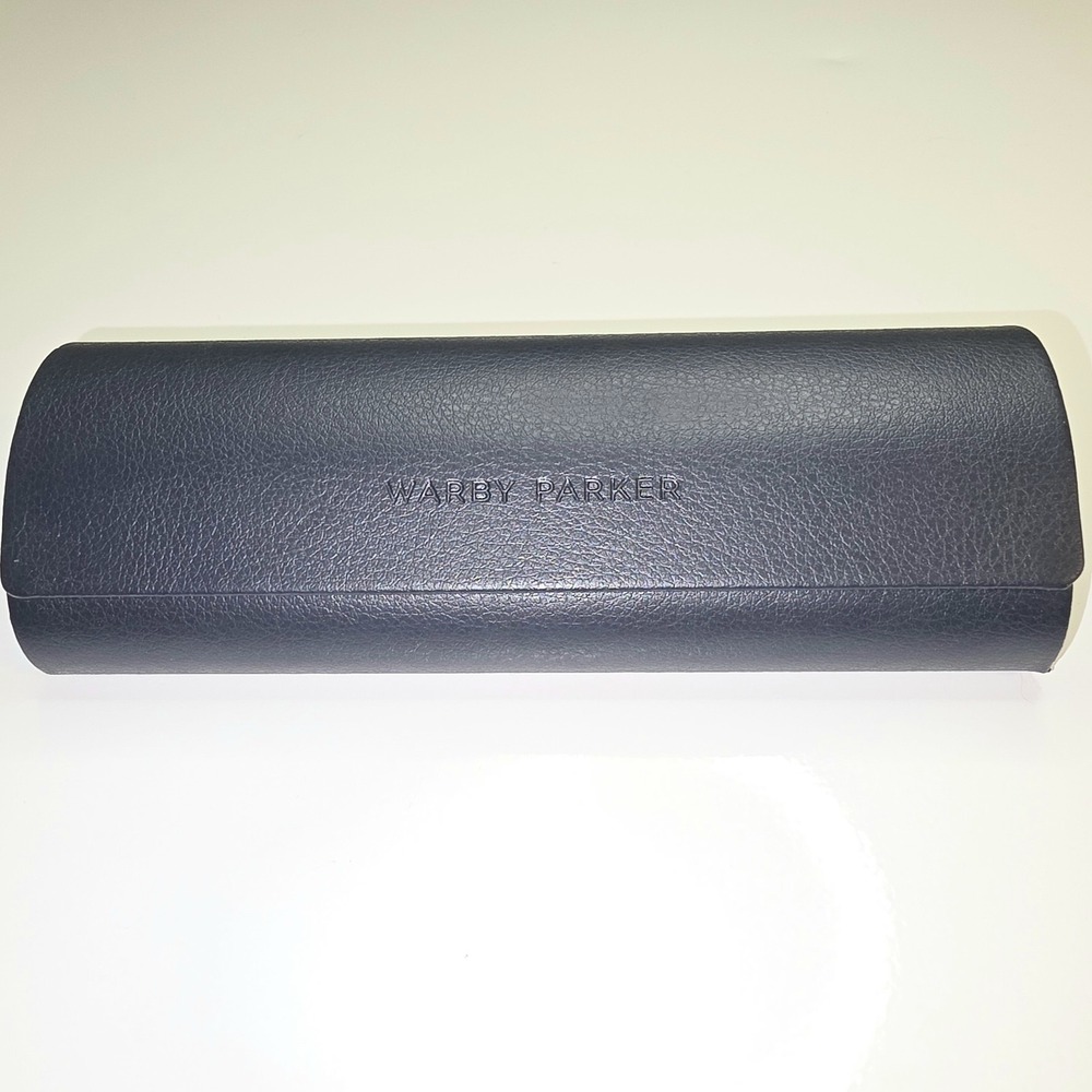 Warby Parker Eyeglass Hard Case Black Faux Leather Glasses Holder Protective Box